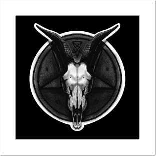 Baphomet skull Posters and Art